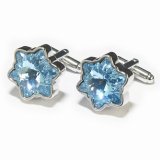 フラワーカットアクアクリスタルカフスボタンを入荷