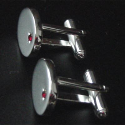 画像2: ルビークリスタル付カフスボタン（カフリンクス）