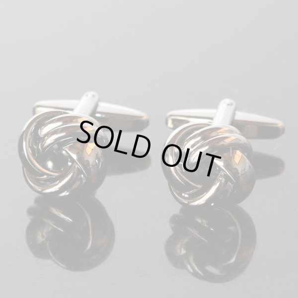 画像1: ガンメタノットカフスボタン（カフリンクス） (1)