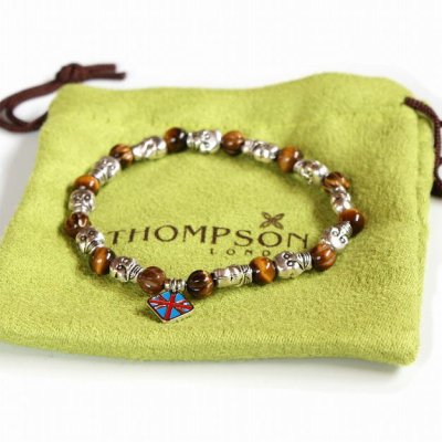 画像3: THOMPSON トンプソン スカル タイガーアイブレスレット
