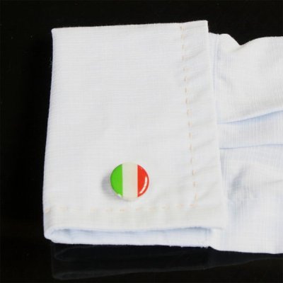 画像3: イタリア国旗ラウンドカフスボタン（カフリンクス）
