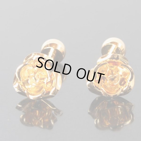 画像1: ゴールドローズカフスボタン（カフリンクス） (1)