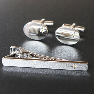 10月の誕生石 オパールカフス ネクタイピンセット