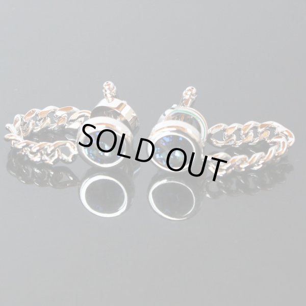 画像1: チェーン付モンタナスワロフスキーカフスボタン（カフリンクス） (1)