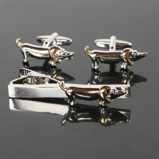 ダックスフンドカフス タイピンセット ダックスフンドカフス タイピンセット