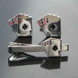 レッドドラムカフス タイピンセット