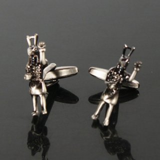 アンティーク　カフスボタン オニキスアンティークデザインカフスボタン（カフリンクス）