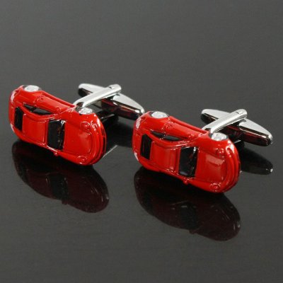 画像1: レッドスポーツカーカフスボタン（カフリンクス）
