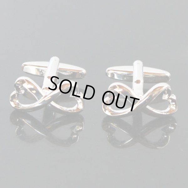 画像1: カービングオープンハートカフスボタン（カフリンクス） (1)