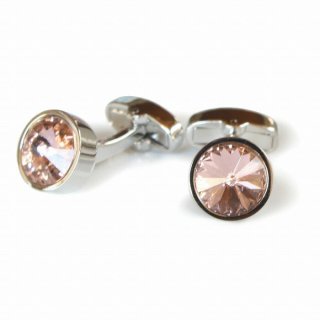 ラウンド型Sスワロフスキーカフスボタン（カフリンクス）