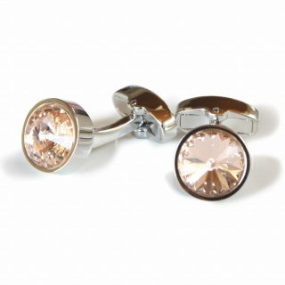 ラウンド型Sスワロフスキーカフスボタン（カフリンクス）