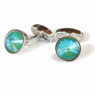 ラウンド型Sスワロフスキーカフスボタン（カフリンクス）