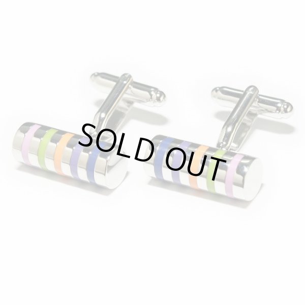 画像1: レインボーシリンダーカフスボタン（カフリンクス） (1)