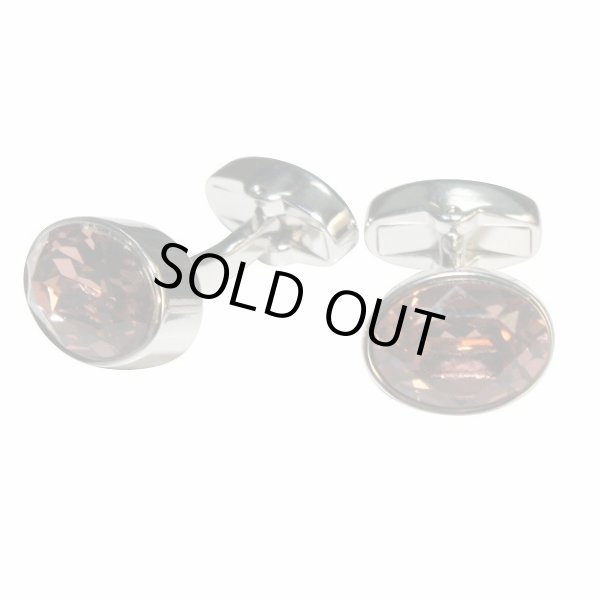 画像1: ブラッシュローズスワロフスキーカフスボタン（カフリンクス） (1)