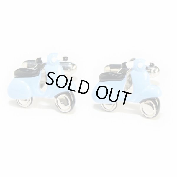 画像1: ベスパ（水色）カフスボタン（カフリンクス） (1)