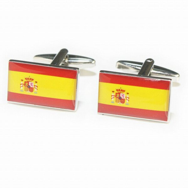 画像1: スペイン国旗カフスボタン（カフリンクス） (1)