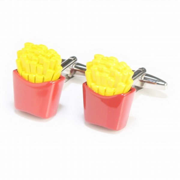 画像1: フライドポテトカフスボタン（カフリンクス） (1)