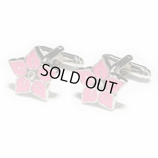 画像1: ピンク桜カフスボタン（カフリンクス） (1)