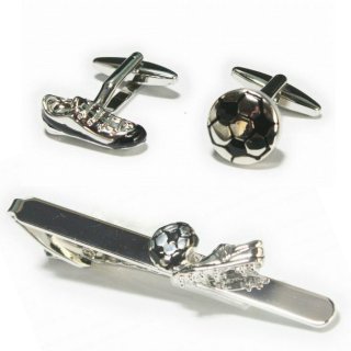 サッカーカフス　ネクタイピンセット4 サッカーカフス ネクタイピンセット4