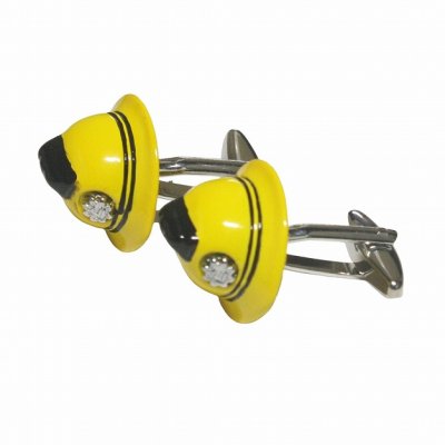 画像2: 消防士イエローヘルメットカフスボタン（カフリンクス）
