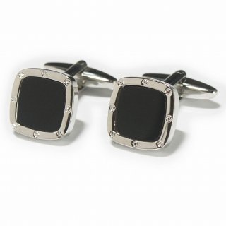 ブラックオニキス カフス、タイピンセット