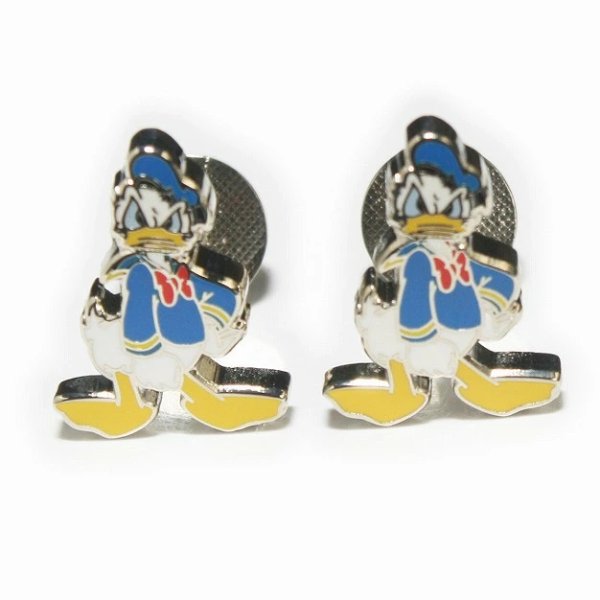 画像1: Disney ディズニー ドナルドダックカフスボタン（カフリンクス） (1)