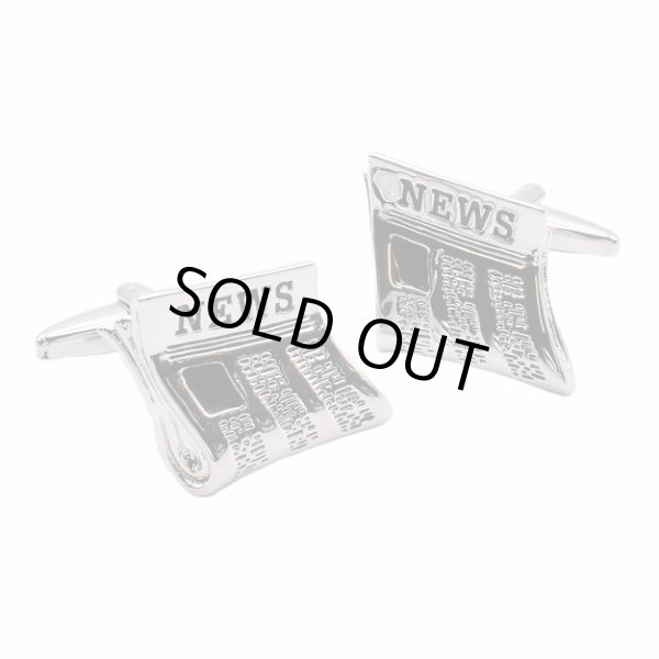 画像1: ニュースペーパーカフスボタン(カフリンクス) (1)