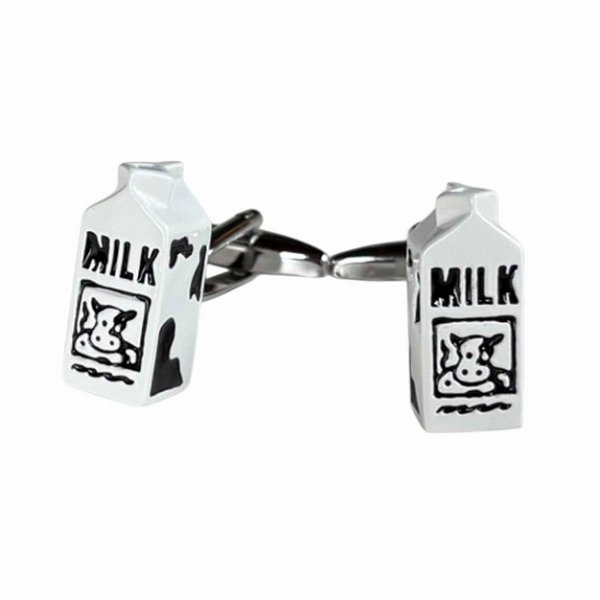 画像1: 牛乳パックカフスボタン（カフリンクス） (1)