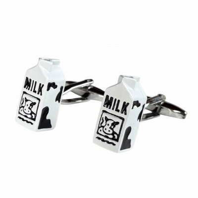 画像1: 牛乳パックカフスボタン（カフリンクス）