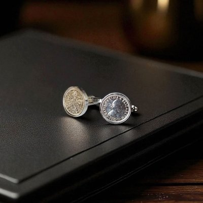 画像2: イギリス6ペンス硬貨カフスボタン（カフリンクス）