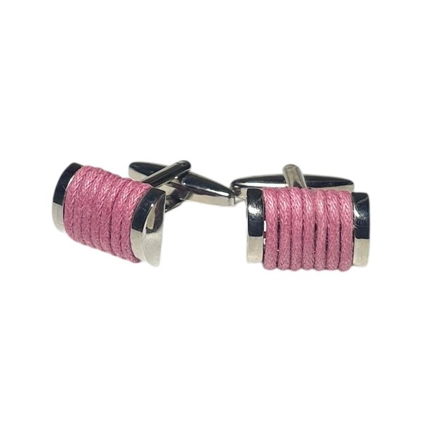 画像1: バイオレットコットンロープカフスボタン（カフリンクス） (1)