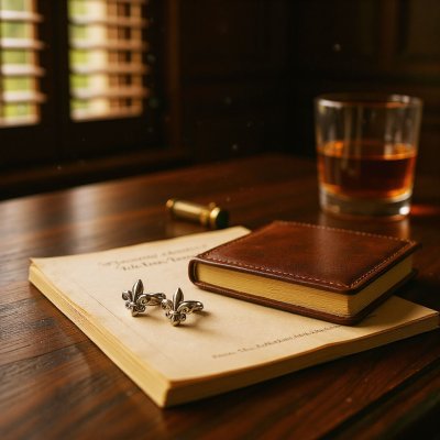 画像2: フレアー(ユリの紋章)カフスボタン(カフリンクス)