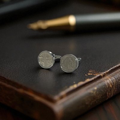 画像3: 英国5ペンス硬貨カフスボタン（カフリンクス）