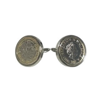 英国1ポンド硬貨カフスボタン（カフリンクス）