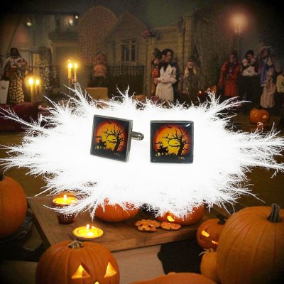画像2: ハロウィンスクエアーカフスボタン（カフリンクス）