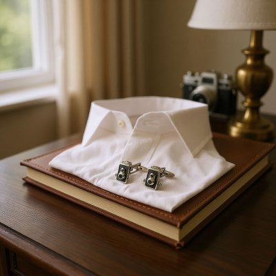 画像2: レトロカメラカフスボタン（カフリンクス）