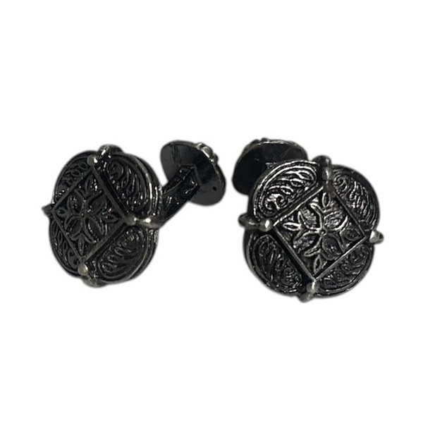 画像1: ビンテージクロスカフスボタン（カフリンクス） (1)