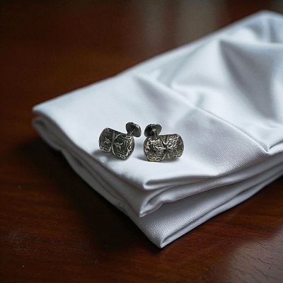 画像2: ビンテージ デザインクロスカフスボタン（カフリンクス）