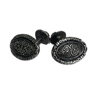 ビンテージ オーバルクロスカフスボタン（カフリンクス）