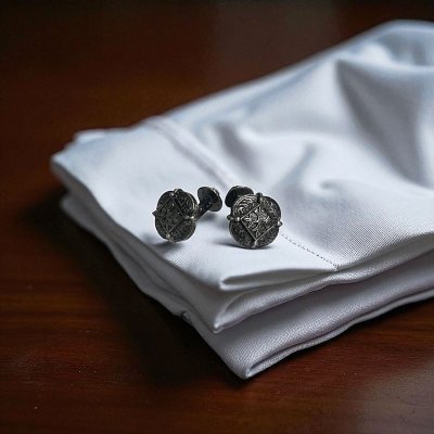 画像2: ビンテージクロスカフスボタン（カフリンクス）