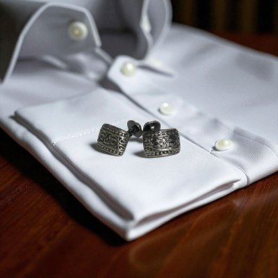 画像2: ビンテージ レクタングルデザインカフスボタン（カフリンクス）