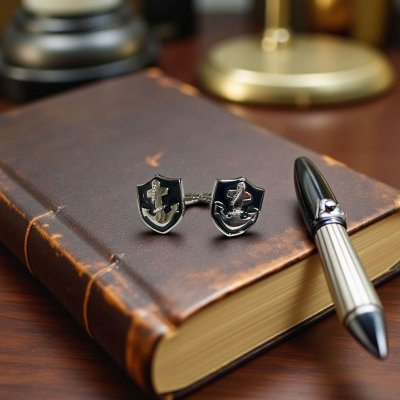 画像2: アンカーロープカフスボタン(カフリンクス)