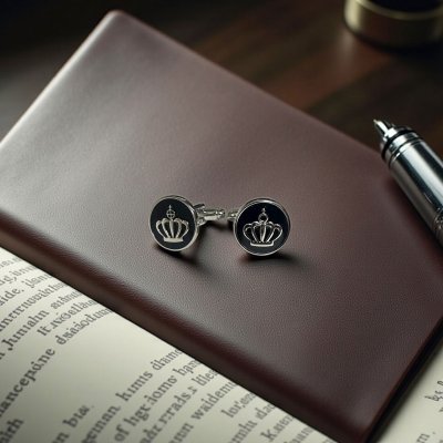 画像2: クラウンラウンドカフスボタン（カフリンクス）