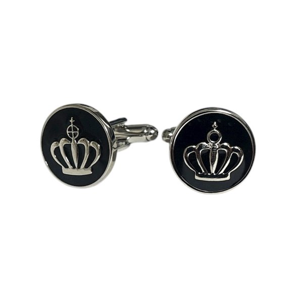 画像1: クラウンラウンドカフスボタン（カフリンクス） (1)