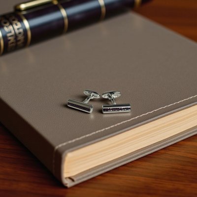 画像2: ピンクラインクリスタルカフスボタン（カフリンクス）