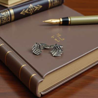 画像2: トリプルラインカフスボタン（カフリンクス）