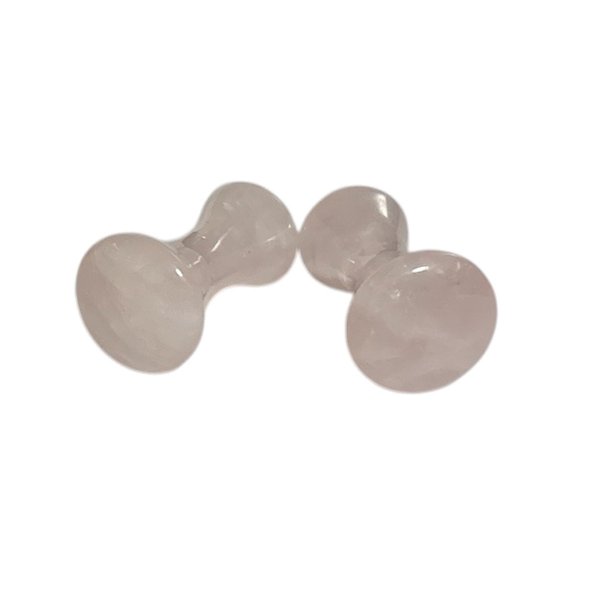画像1: ローズクォーツ ラウンドコアカフスボタン（カフリンクス） (1)
