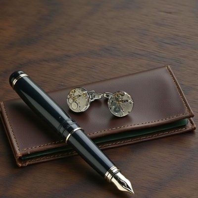画像3: シルバーラウンドウォッチムーブメントカフスボタン（カフリンクス）