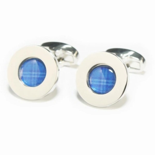 画像1: ソルテイラータータンチェックラウンドカフスボタン（カフリンクス） (1)