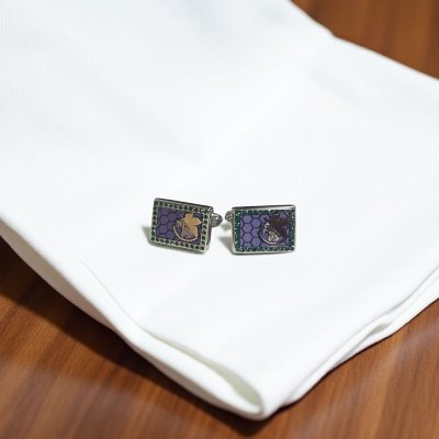 画像2: エヴァンゲリオン x SWANK NERVロゴカフス初号機 Ver.